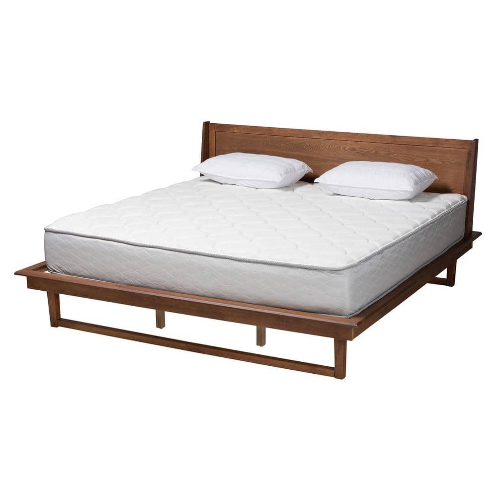 Macayle Brown Wood Frame King Size Platform Bed