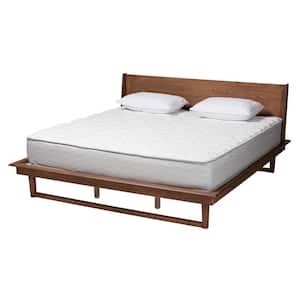 Macayle Brown Wood Frame King Size Platform Bed