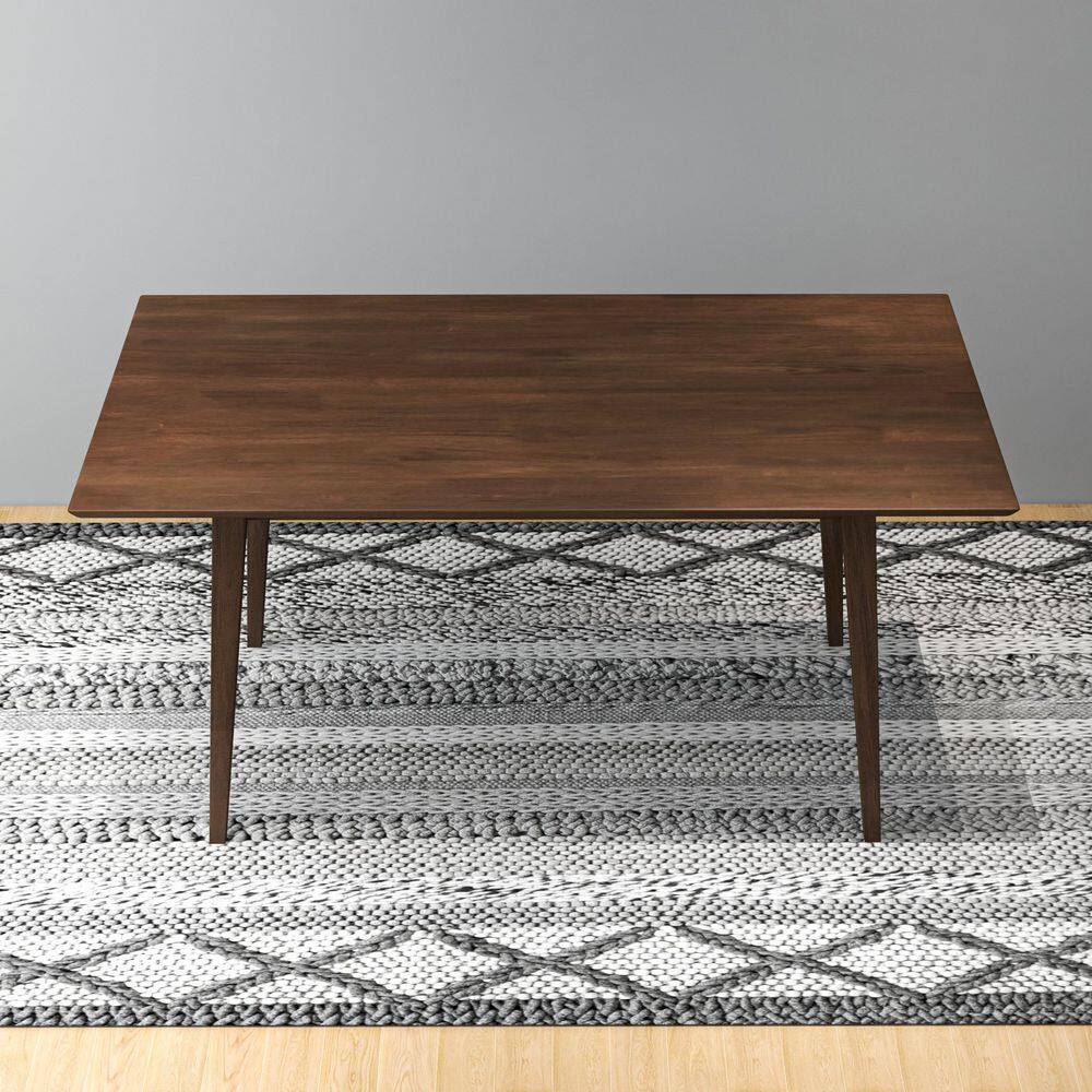 Walnut Brown Mid-Century Modern Rectangular Dining Table