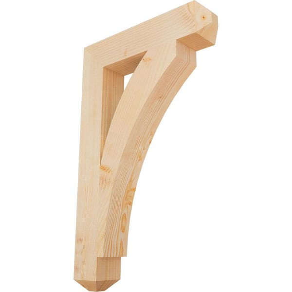 Ekena Millwork 3.5 in. x 32 in. x 20 in. Douglas Fir Thorton Craftsman Smooth Bracket