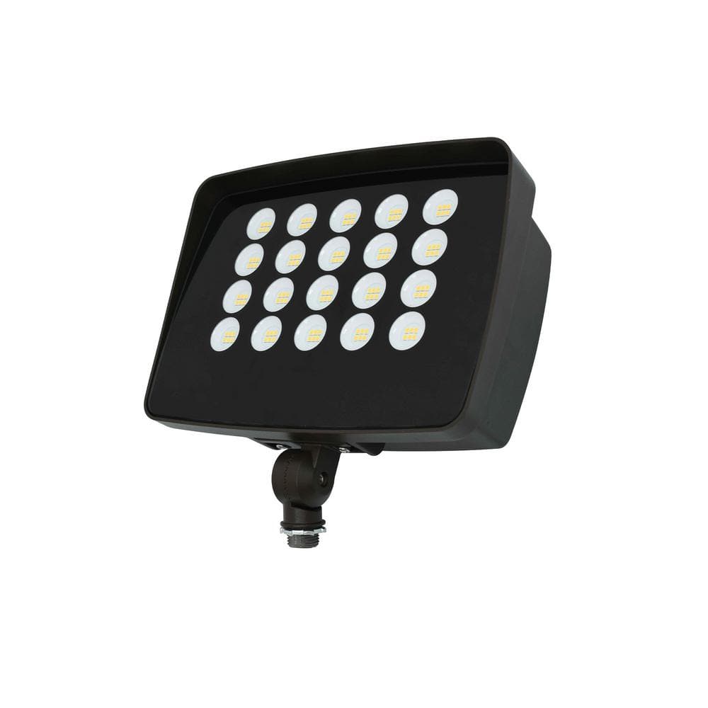 Commercial Electric 250W Equivalent Integrated LED Bronze Outdoor High  Output Flood Light, 9500 Lumens, 4000K, Dusk-to-Dawn PWRFX70-PC-4K-BZ The  Home Depot
