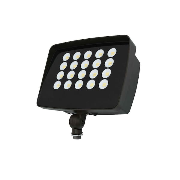 Commercial Electric 250W Equivalent Integrated LED Bronze Outdoor High Output Flood Light, 9500 Lumens, 4000K, Dusk-to-Dawn