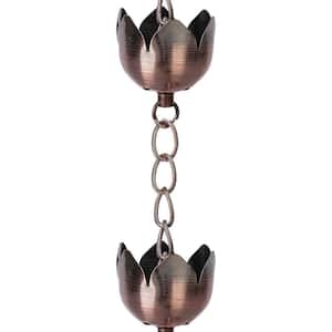 Rain Chain Decoration 6 ft. Metal Downspout for House Eaves Garden Home Flower Shape Rain Catcher Chain