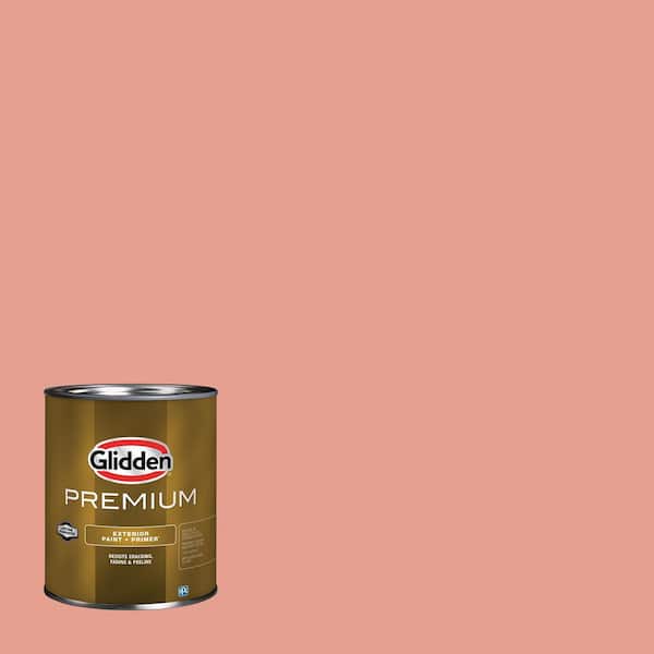 Glidden Premium 1 qt. PPG1191-4 Coral Blush Satin Exterior Latex Paint
