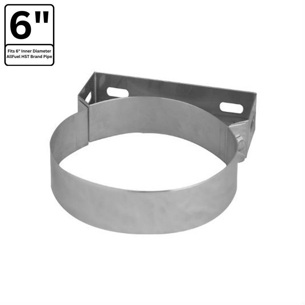 ALLFUEL HST Wall Bracket for 6 in. Double Wall Chimney Pipe BL.EV.RB