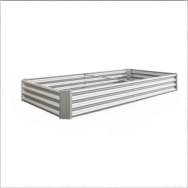Silver Metal Raised Garden Bed Kit, 6x3x1ft. Raised Garden Bed