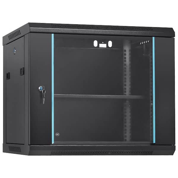 9U Wall Mount Network Server Rack Cabinet Enclosure 15.5 in. Deep Door Lock