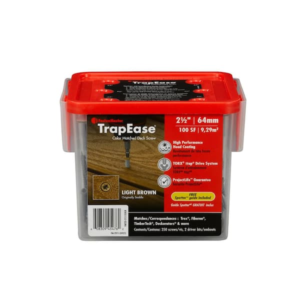 2-1/2 in. Light Brown Torx Trim Head TrapEase Composite Deck Screws (350 Pack)