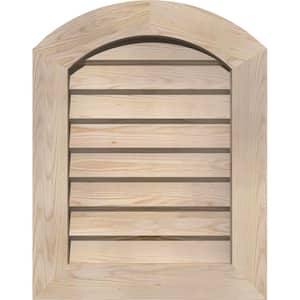17" x 19" Round Top Unfinished Smooth Pine Wood Paintable Gable Louver Vent Non-Functional