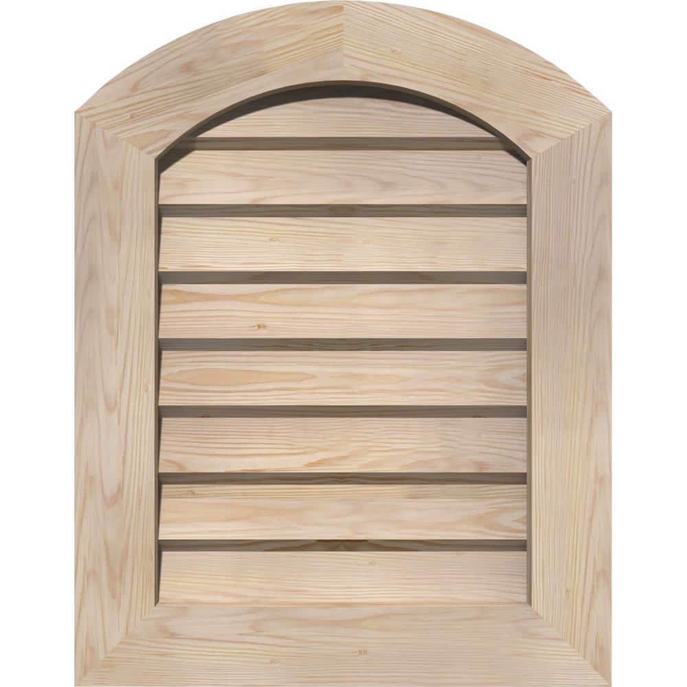 "16"" x 16"" Arch Top Gable Vent: Unfinished, Non-Functional, Smooth Pine Gable Vent w/ Decorative Face Frame" price history on PriceWatchPro