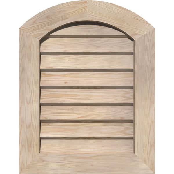 Ekena Millwork 23" x 33" Diamond Unfinished Smooth Pine Wood Paintable Gable Louver Vent Decorative