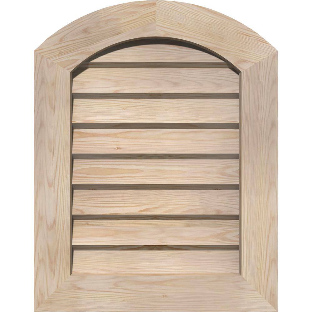 27 in. x 33 in. Round Top Unfinished Smooth Pine Wood Paintable Gable Louver Vent price history on PriceWatchPro