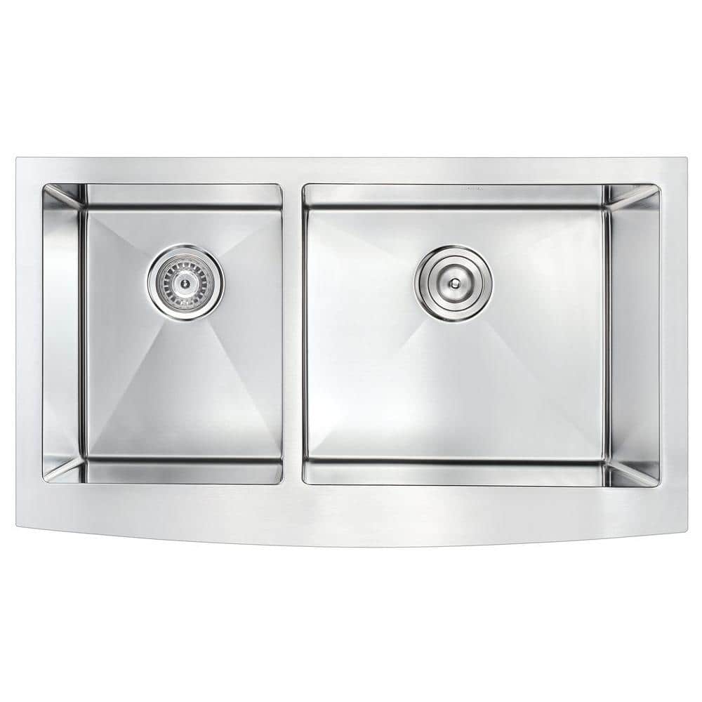 Elysian 36'' Stainless Steel Farmhouse Double Bowl Kitchen Sink