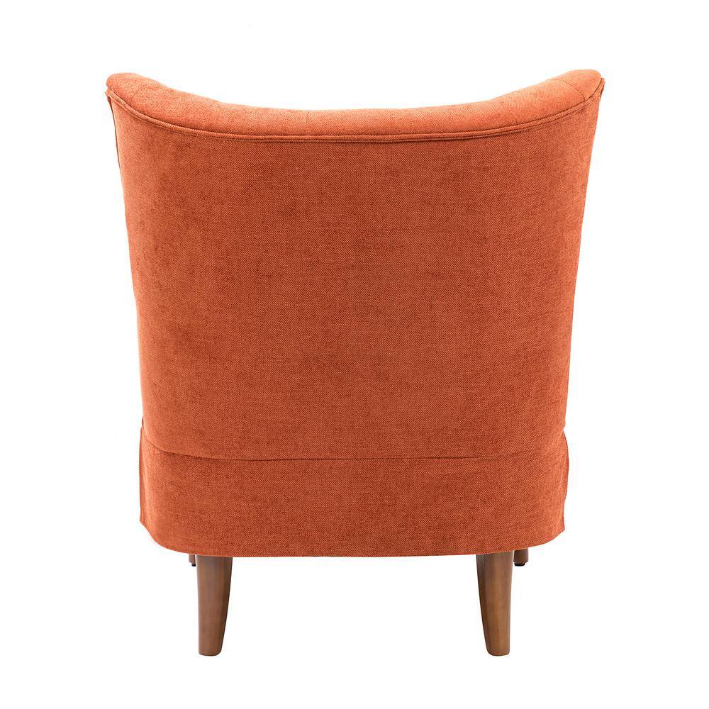 Laomedon Orange Button-Tufted Accent Chair Set with Nailhead Trim