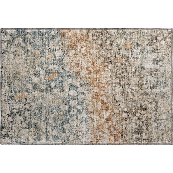 Mayfield Premium Machine Washable Abstract AMF2113 Putty 2 ft. x 3 ft. Accent Rug