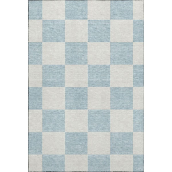 Mayfield Premium Machine Washable Abstract AMF2345 Sky 8 ft. x 10 ft. Area Rug