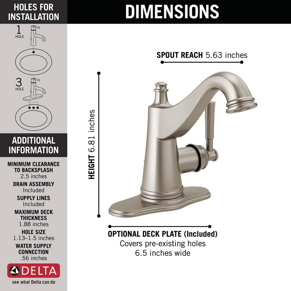 Mylan High-Arc Brushed Nickel Single Handle Bathroom Faucet