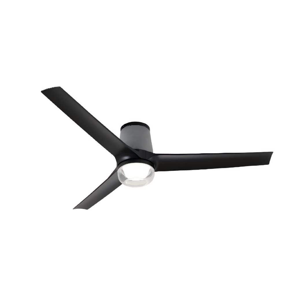 52 in. LED Gray Flush Mount Ceiling Fan with RGB Rainbow Light, 3 Black ABS Blades Smart Fan with Remote and Bluetooth price history on PriceWatchPro