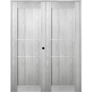 Vona 07 2H 48 in. x 80 in. Left Hand Active Ribeira Ash Wood Composite Double Prehung Interior Door