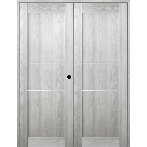 Belldinni Vona 07 2H 48 in. x 80 in. Left Hand Active Ribeira Ash Wood Composite Double Prehung Interior Door