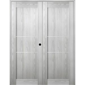 Vona 07 2H 64 in. x 80 in. Left Hand Active Ribeira Ash Wood Composite Double Prehung Interior Door