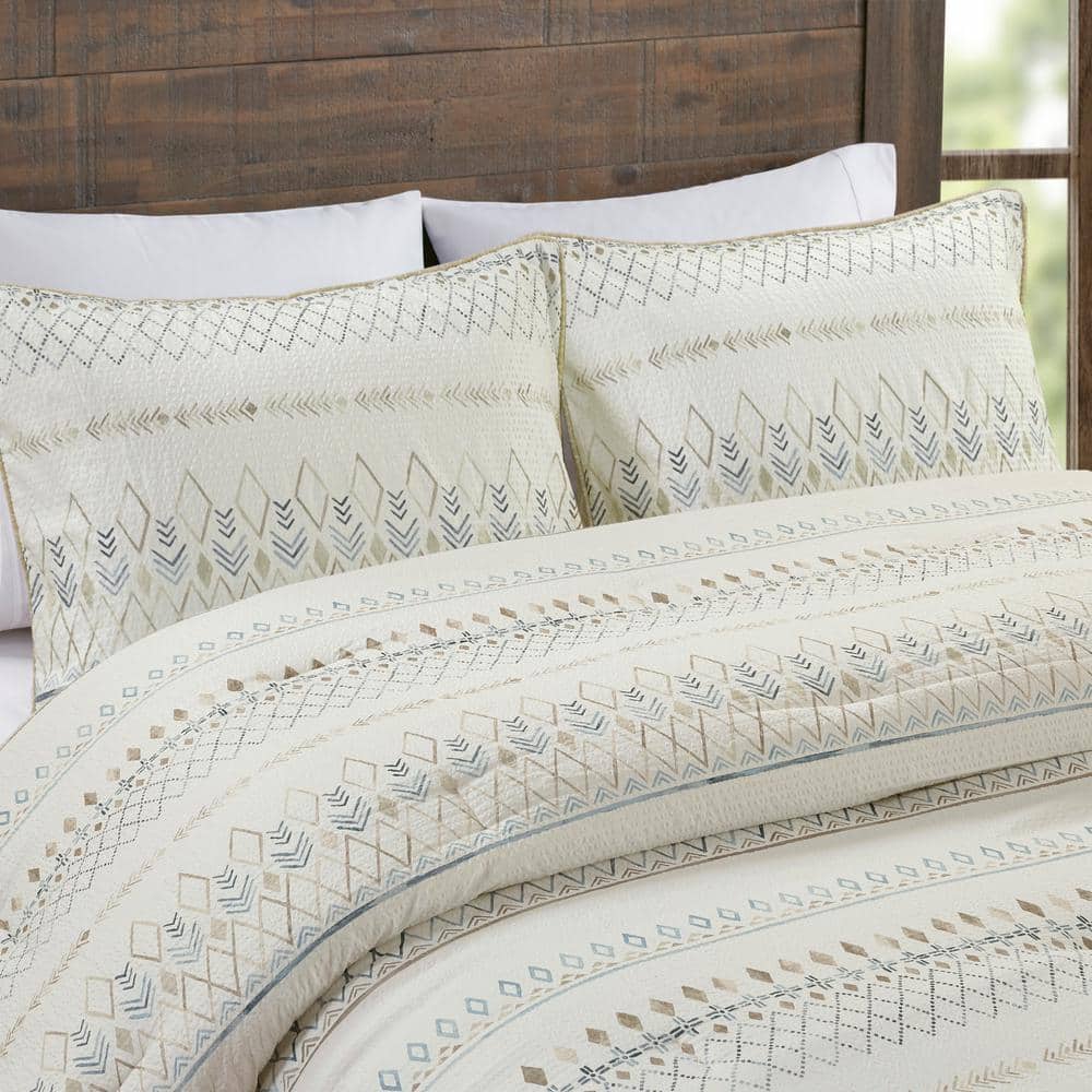 King Blue Reversible Microfiber Comforter Set with Throw Pillows
