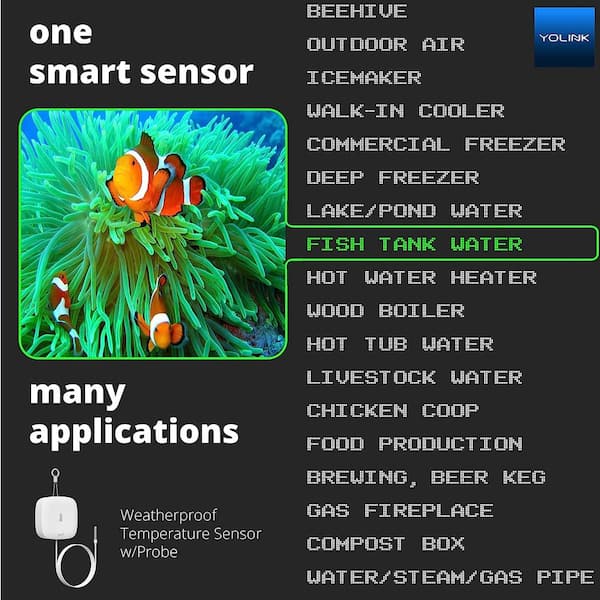 YoLink Smart Outdoor Temperature Sensor with Probe, Thermometer, 1000' Long  Range, 2+ Years Battery Life, App for Remote Monitoring & Alerts, Alexa,  IFTTT Integration. Hub Required! 