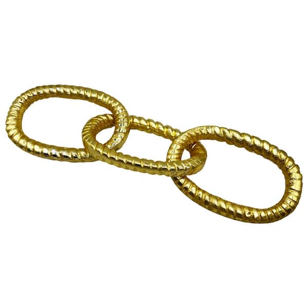 castellousa Twisted Series Gold 12 in. x 3 in. Chain Aluminum Metal Decorative Sculpture