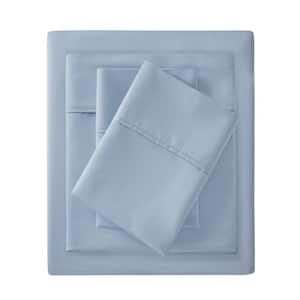 1500-Thread Count Blue Queen Cotton Blend 4-Piece Sheet Set