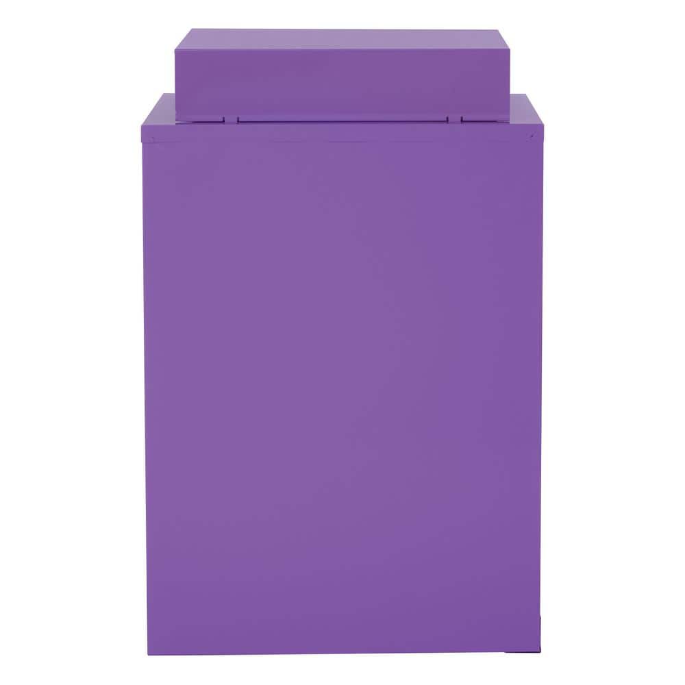 Purple 3-Drawer Lockable Metal File Cabinet with Top Shelf