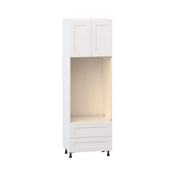 Roseland 30 in. W x 24 in. D x 94.5 in. H Assembled Shaker Double Oven Kitchen Cabinet in Warm White