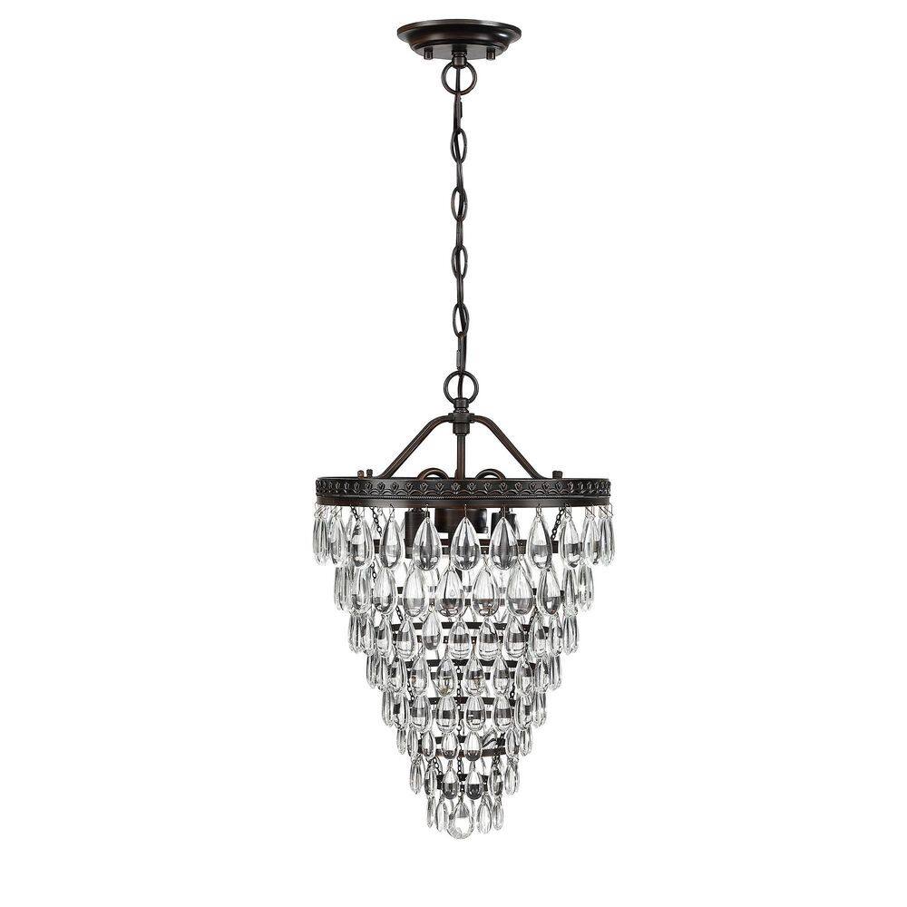 Hukoro 3Light Indoor Glass Retro Pendant Statement Tiered Hanging