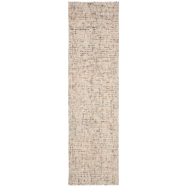 Abstract 2 ft. x 18 ft. Gold/Blue Speckled Runner Rug