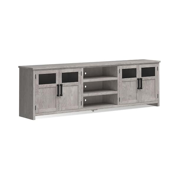 Bridgevine Home 97 in. Fully Assembled Driftwood TV Stand, Fits TV's up to 85 in.
