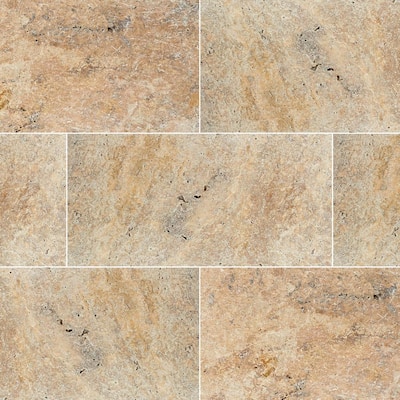 Tuscany Scabas 24 in. x 16 in. x 1.18 in. Rectangle Tumbled Travertine Paver Tile (2.67 sq. ft.)