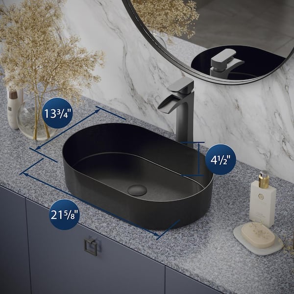 Karran CCV400 21-5/8 in . Stainless Steel Vessel Bathroom Sink in