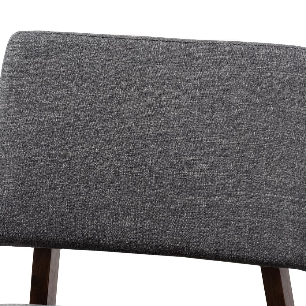 Colton Mid-Century Dark Gray and Walnut Wood Bar Stool Set