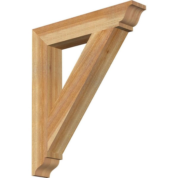 Ekena Millwork 4 in. x 28 in. x 24 in. Western Red Cedar Traditional Rough Sawn Bracket