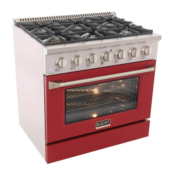 36 in. 5.2 cu. ft. Dual Fuel Range with Gas Stove and Electric Oven with Convection Oven in Stainless Steel