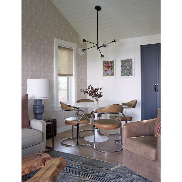 Baxter Bone White Semicircle Mosaic Wallpaper Sample