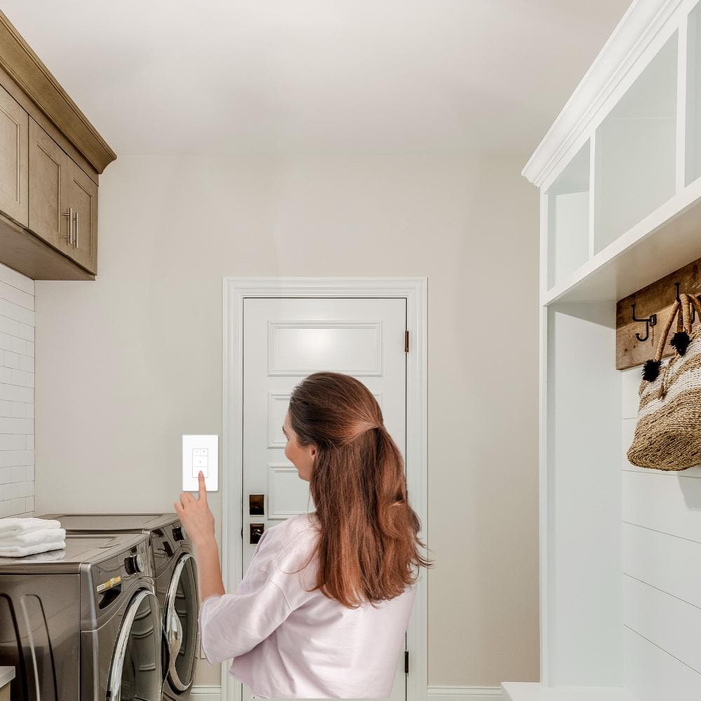 White Tamper Resistant Dimmer Switch for Bathroom Fan and Light