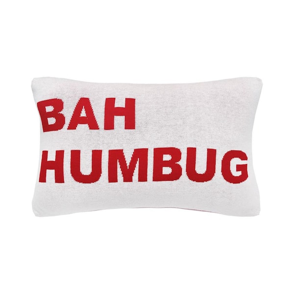 C&F Home Red Bah Humbug Reversible Christmas Throw Pillow
