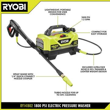 1800 PSI 1.2 GPM Cold Water Corded Electric Pressure Washer