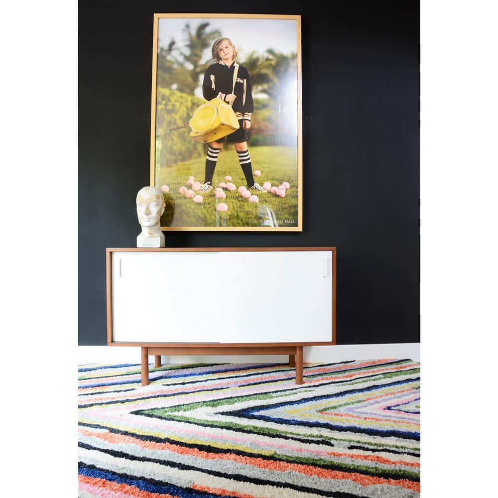 Multicolor Tufted Synthetic 9' x 12' Rectangular Area Rug