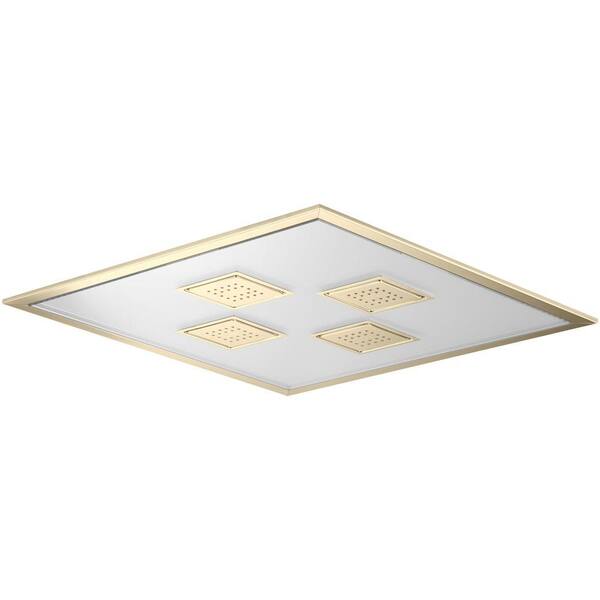 KOHLER WaterTile Ambient Rain 1-spray Single Function 21 in. Overhead Showerhead in Vibrant French Gold