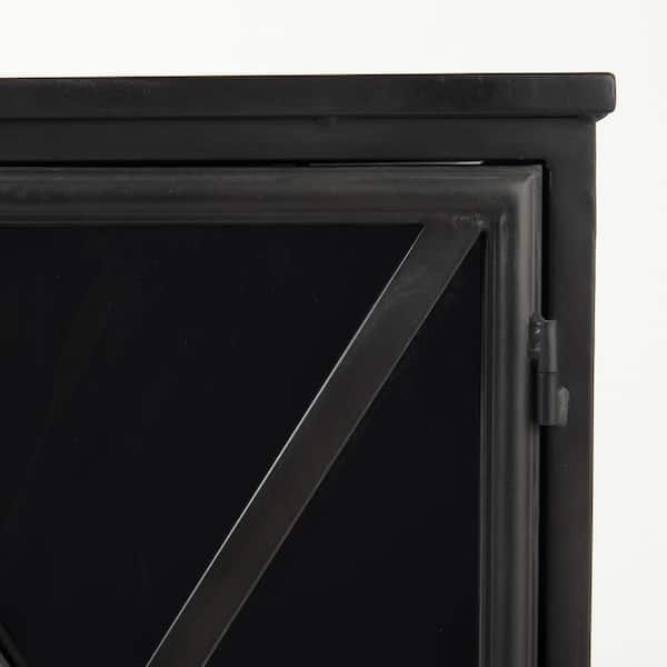 Poppy III Black Metal w/Glass Door Accent Cabinet
