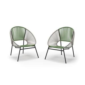 Alta Green Stackable Wicker Outdoor Dining Chair (2-Pack)