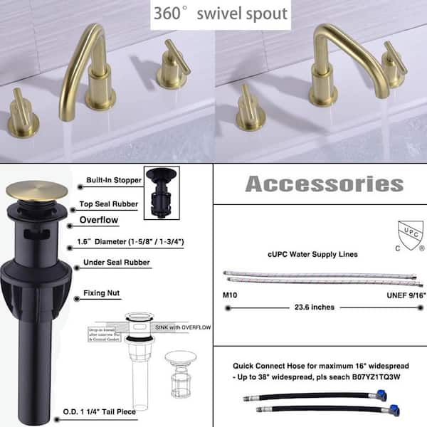 Dyiom Bath Accessories Faucet 2-Handle 8 in. Brass Sink Faucet 3
