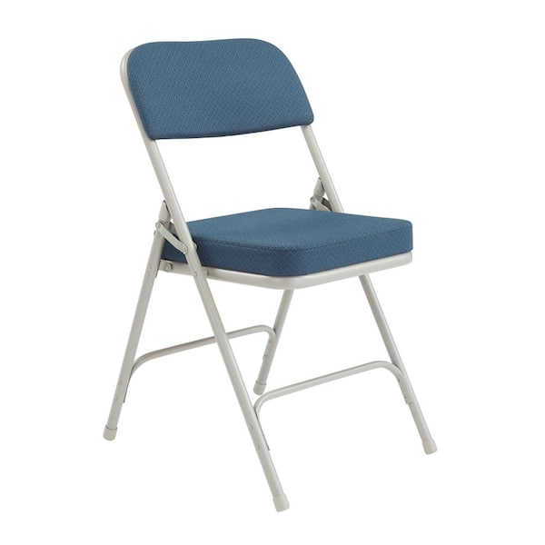 National Public Seating Navy Metal Frame Padded Seat Folding Chair (Set of 2)