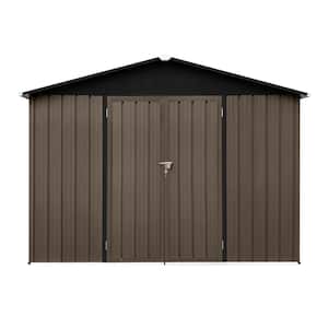 6 ft. W x 8 ft. D Brown Metal Shed with Double Door (48 sq. ft.)